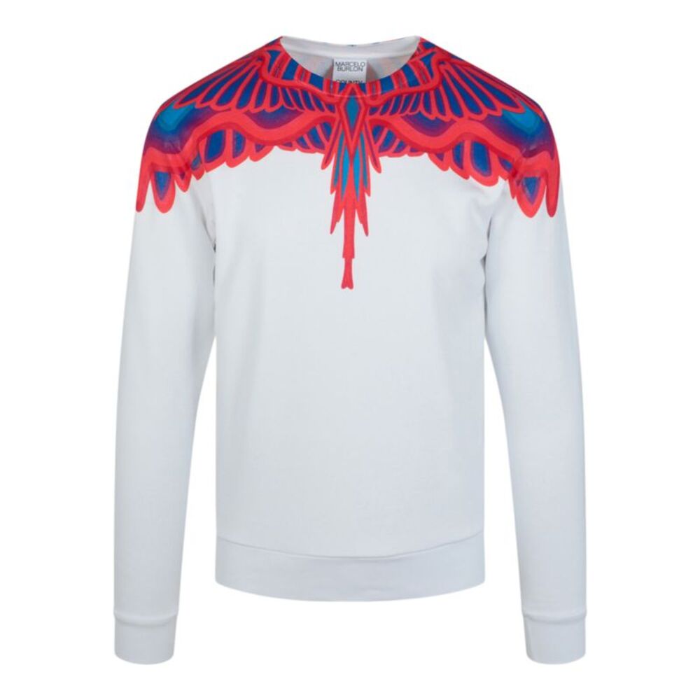 Marcelo Burlon Curves Wings Crewneck Sweatshirt Multi Mens